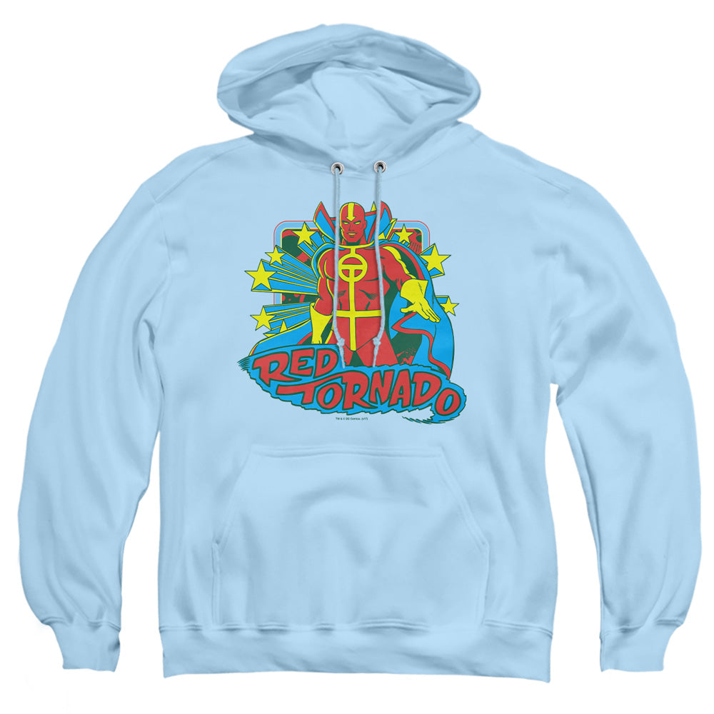Dc - Red Tornado Stars - Adult Pull-over Hoodie - Light Blue