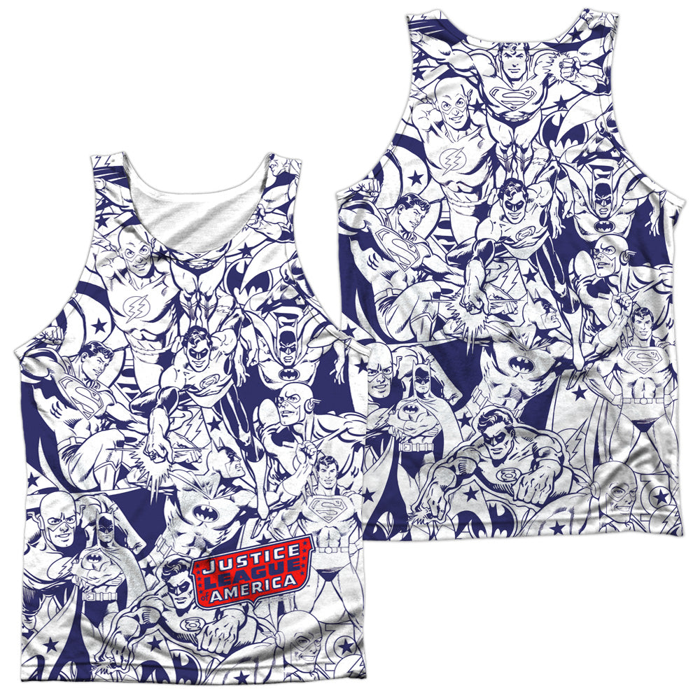 Dc - Justice All Around - Adult 100% Poly Tank Top - White