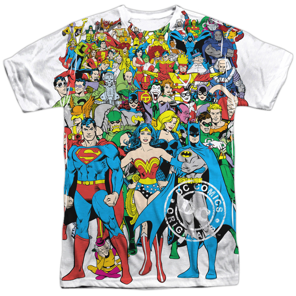 Dc - Original Universe - Short Sleeve Adult 100% Poly Crew - White T-shirt