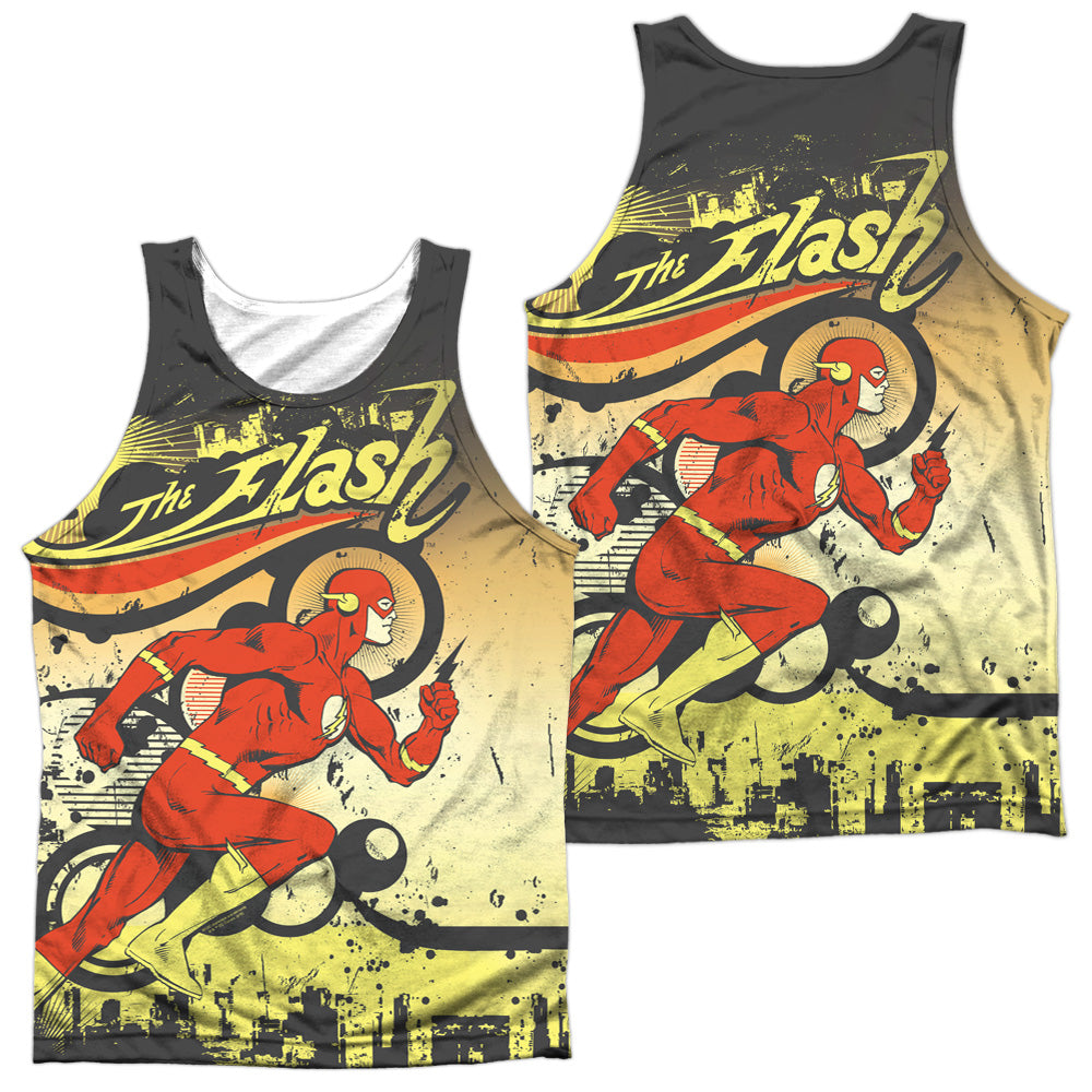 Dc Flash - Just Passing Through - Adult 100% Poly Tank Top - White