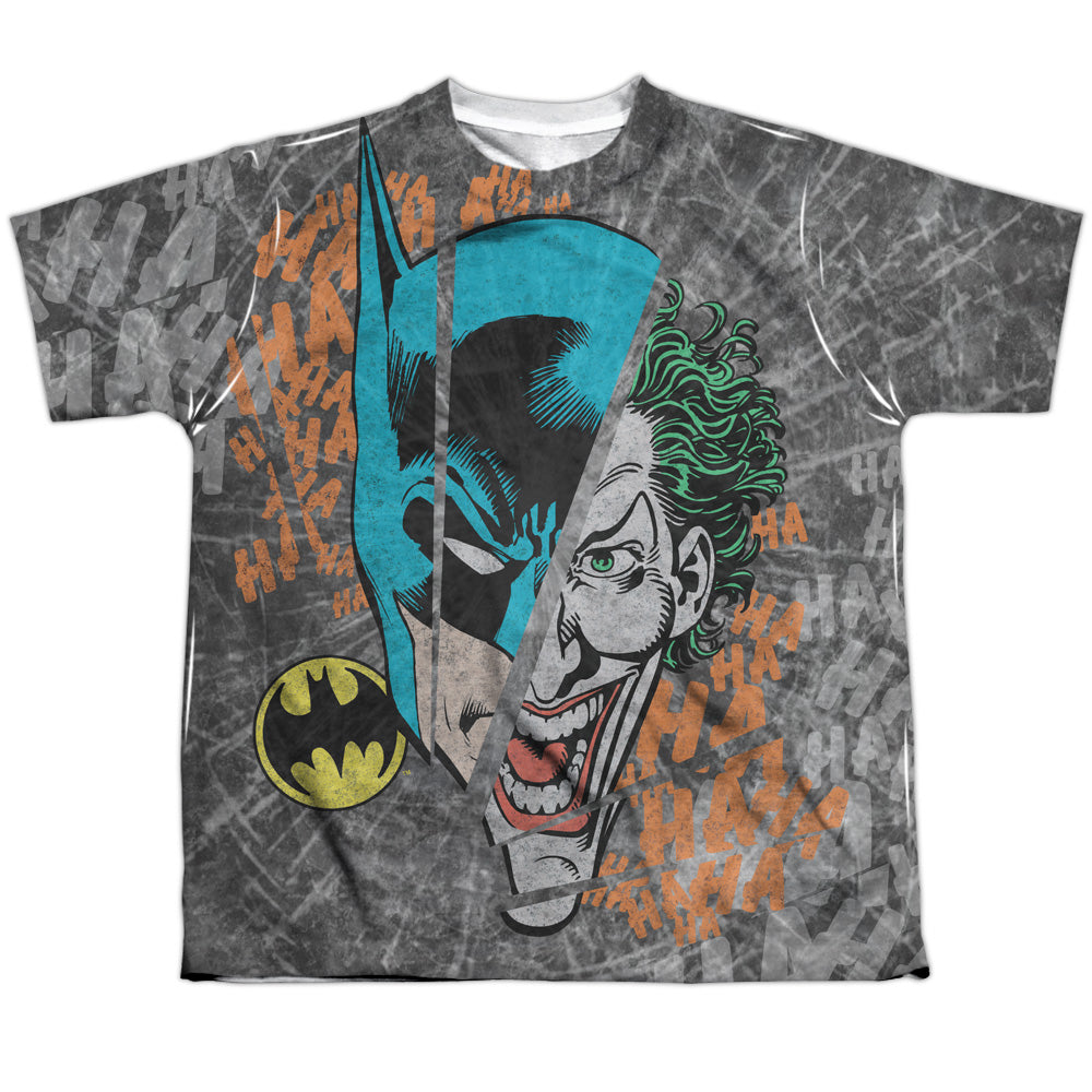 Dc - Broken Visage - Short Sleeve Youth Poly Crew - White T-shirt