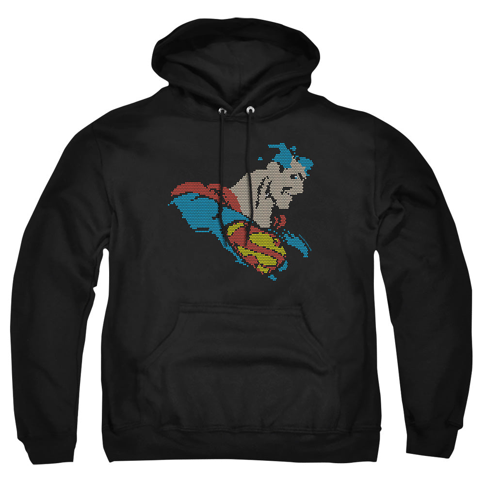 Dc - Lite Brite Superman - Adult Pull-over Hoodie - Black