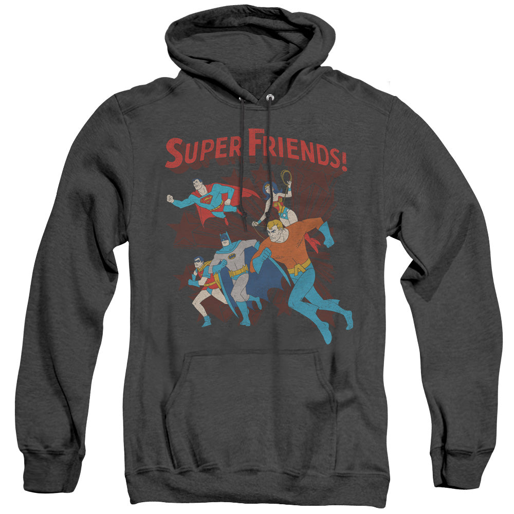 Dc Super Running - Adult Heather Hoodie - Black