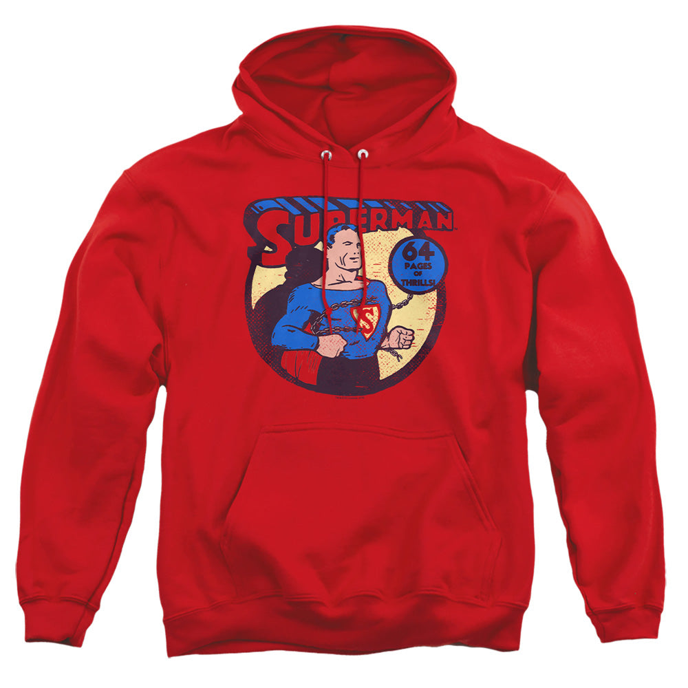 Dc - Superman 64 - Adult Pull-over Hoodie - Red