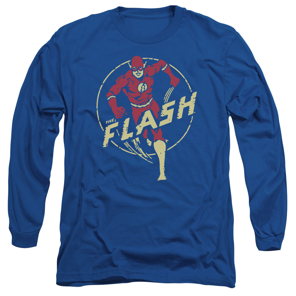 Dc Flash - Flash Comics - Long Sleeve Adult 18/1 - Royal Blue T-shirt