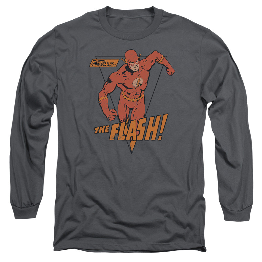 Dc Flash - Whirlwind - Long Sleeve Adult 18/1 - Charcoal T-shirt