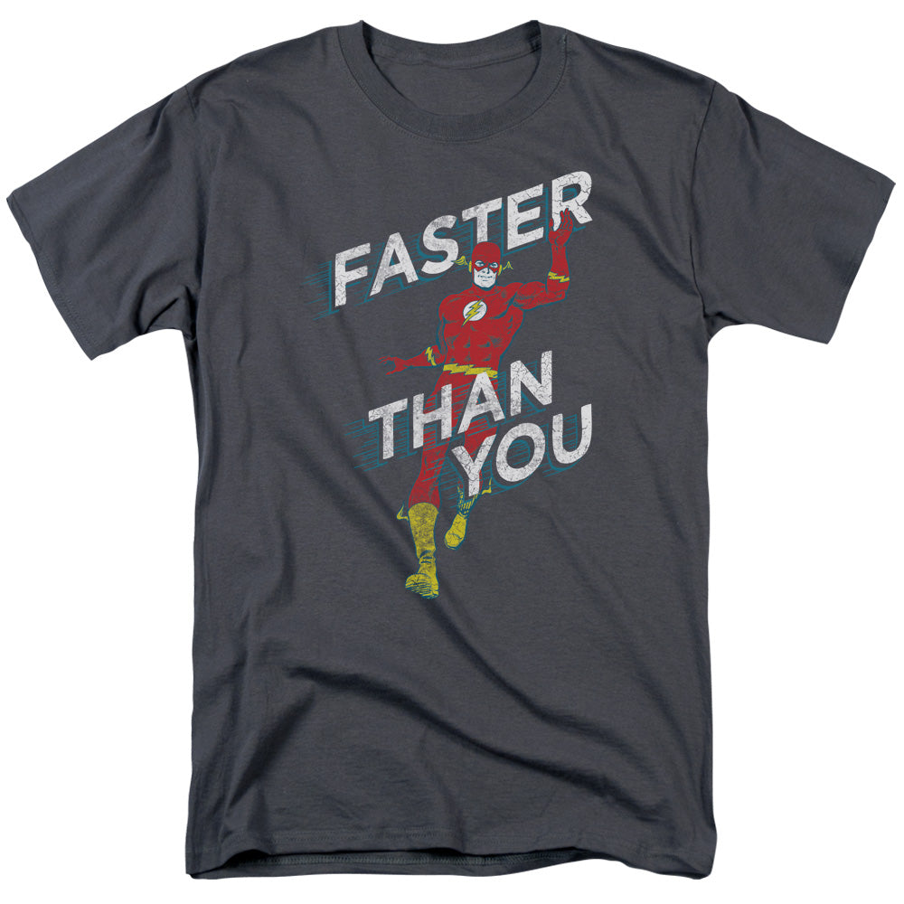Dc Flash - Faster Than You - Short Sleeve Adult 18/1 - Charcoal T-shirt