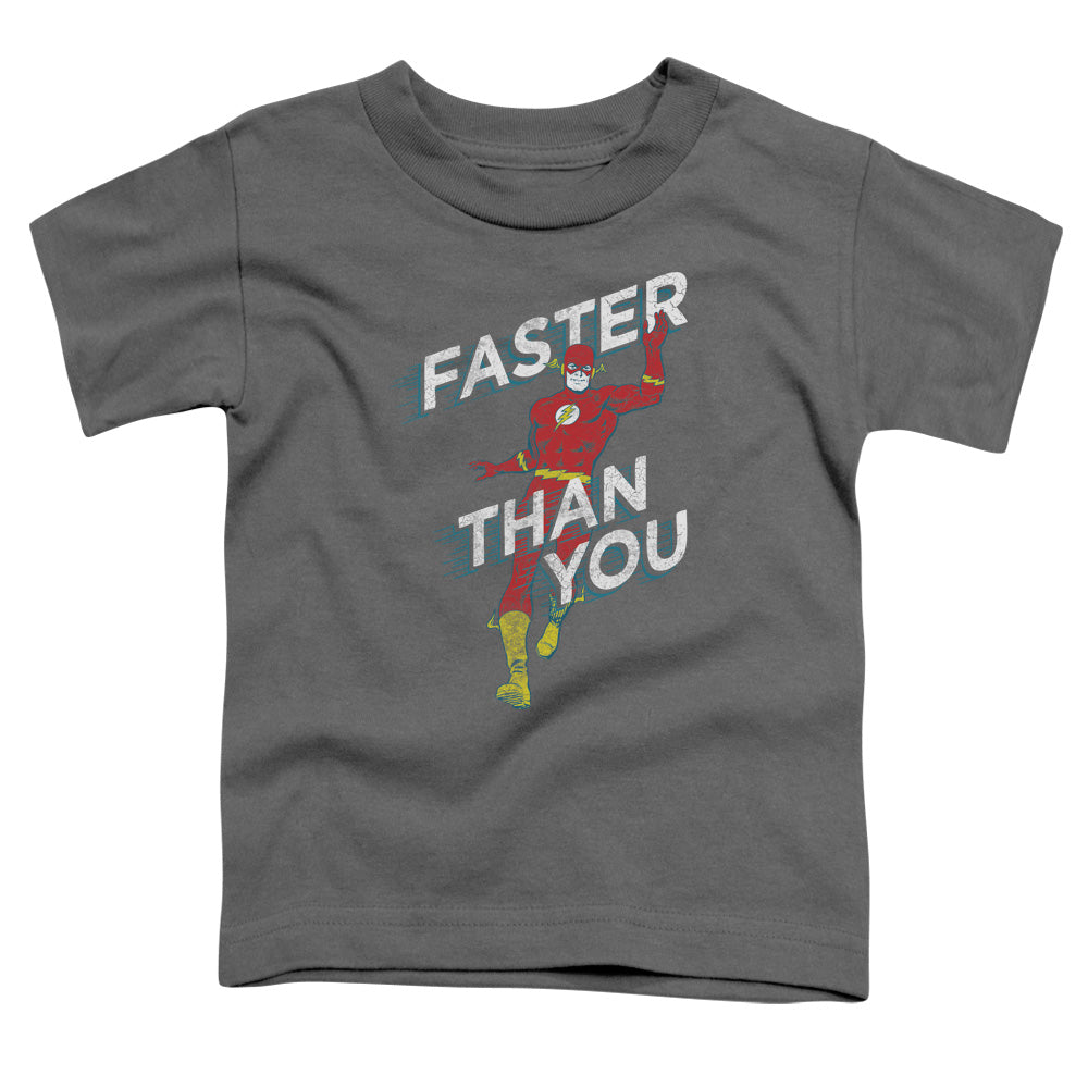 Dc Flash - Faster Than You - Short Sleeve Toddler Tee - Charcoal T-shirt
