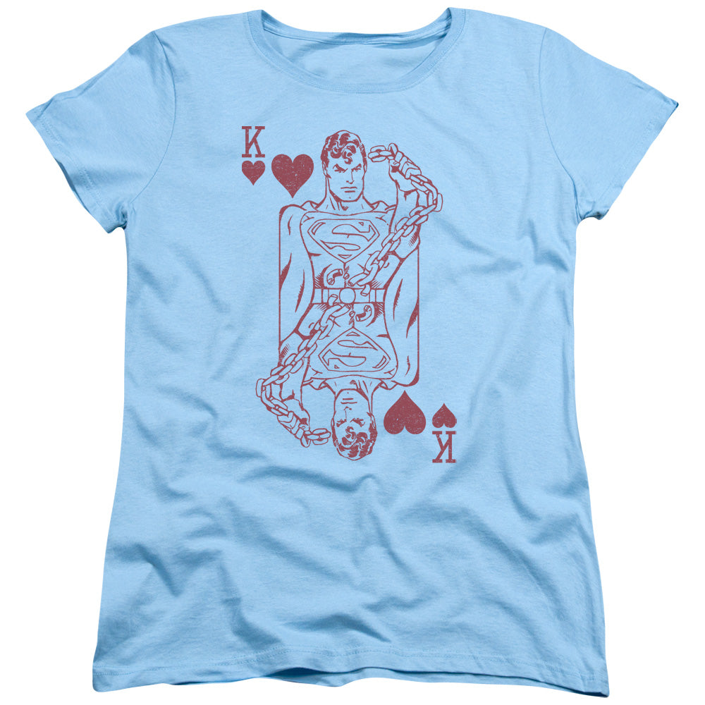 Dc - Super Card - Short Sleeve Womens Tee - Light Blue T-shirt