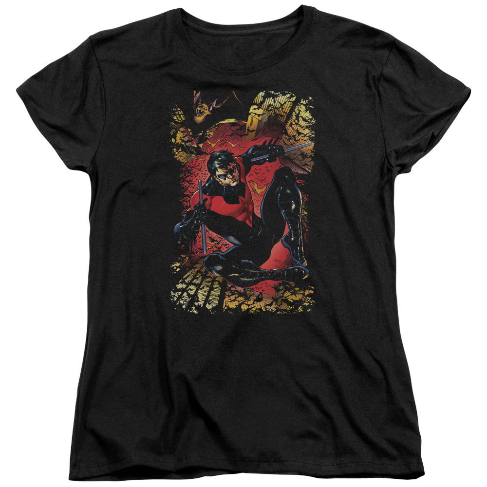 Jla - Nightwing #1 - Short Sleeve Womens Tee - Black T-shirt
