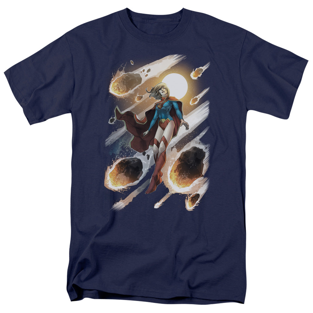Jla - Supergirl #1 - Short Sleeve Adult 18/1 - Navy T-shirt