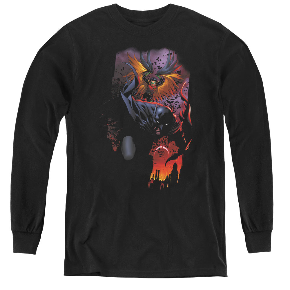Batman - Batman & Robin #1 - Youth Long Sleeve Tee - Black