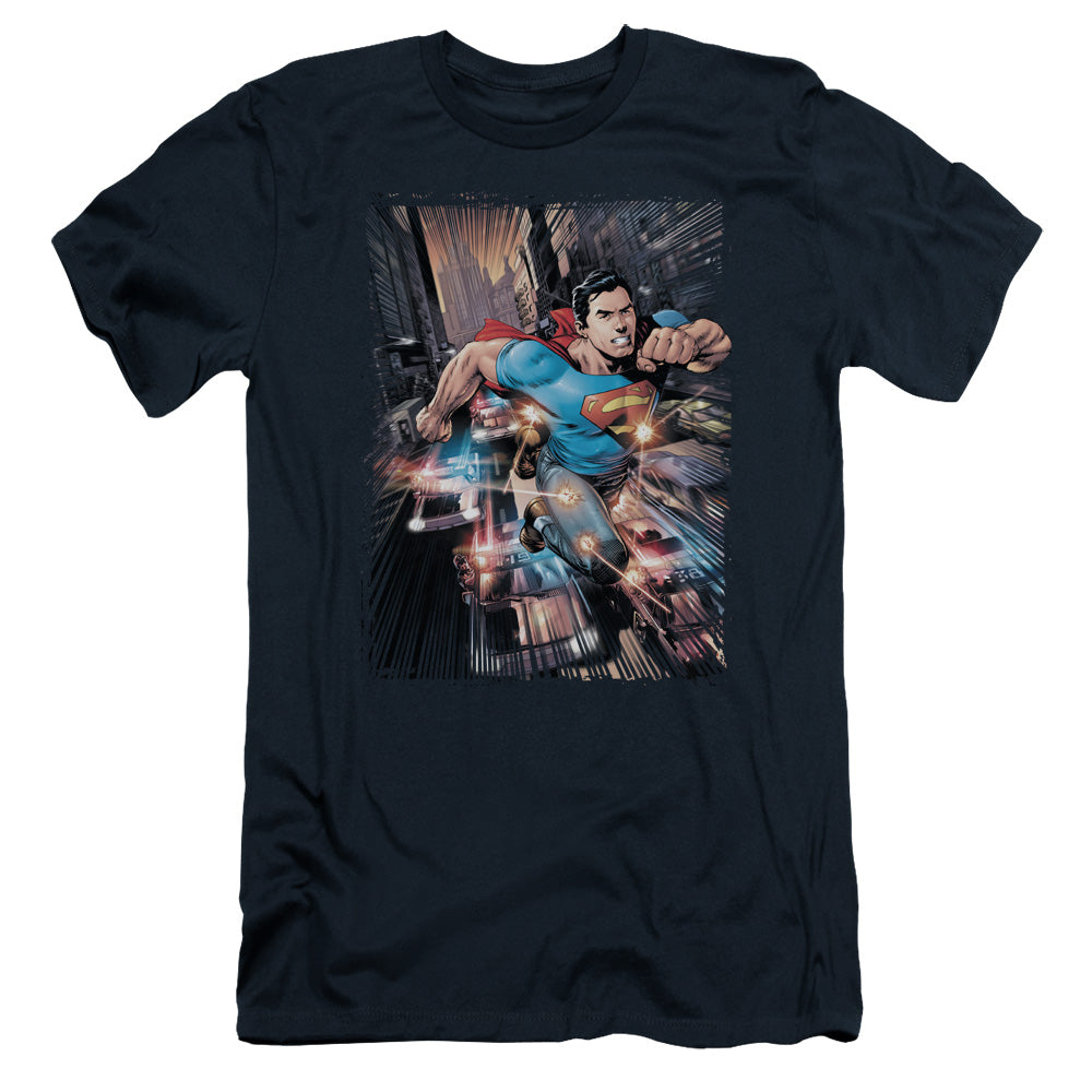 Superman - Action Comics #1 - Short Sleeve Adult 30/1 - Navy T-shirt
