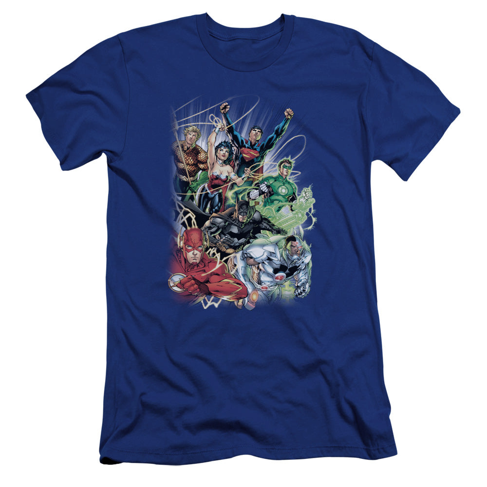 Jla - Justice League #1-premuim Canvas Adult Slim Fit 30/1 - Royal Blue