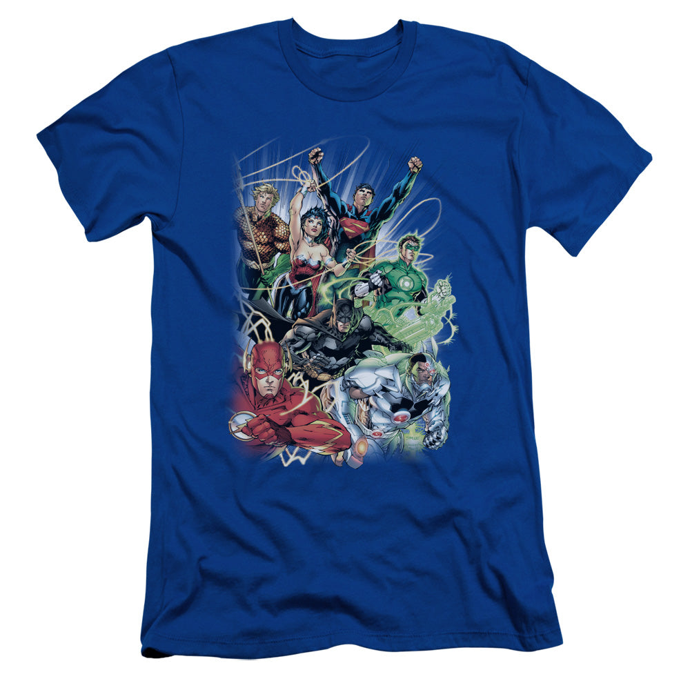 Jla - Justice League #1 - Short Sleeve Adult 30/1 - Royal Blue T-shirt