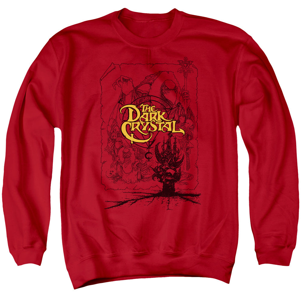 Dark Crystal - Poster Lines - Adult Crewneck Sweatshirt - Red