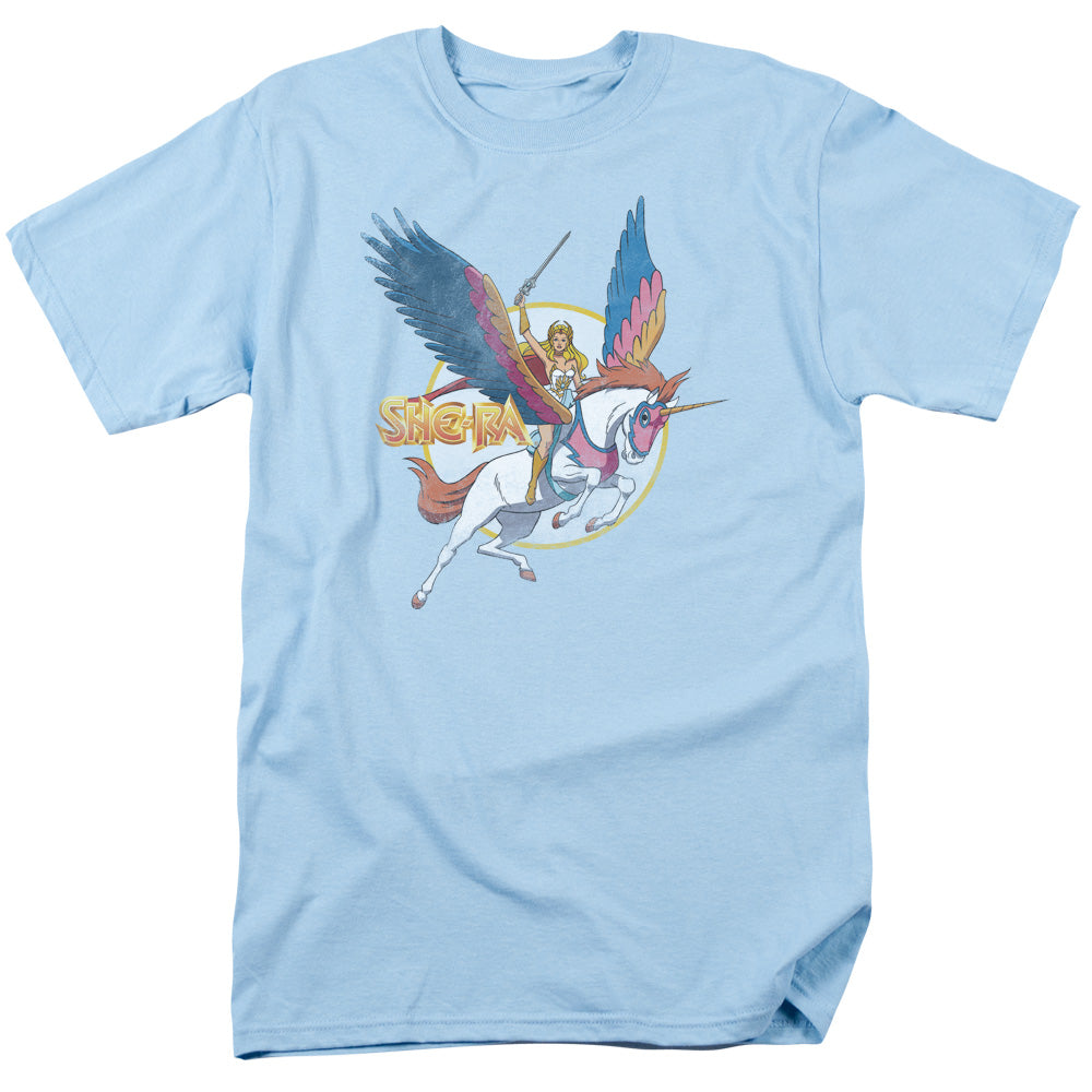 She Ra - And Swiftwind - Short Sleeve Adult 18/1 - Light Blue T-shirt