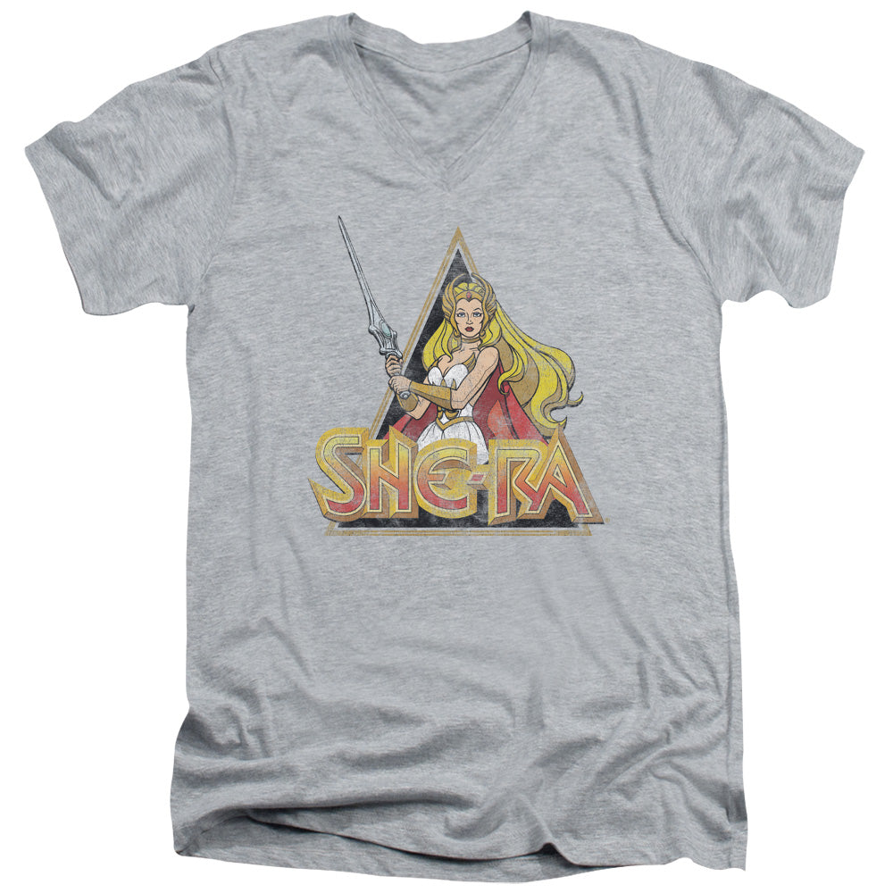She Ra - Rough Ra - Short Sleeve Adult V-neck 30/1 - Athletic Heather T-shirt