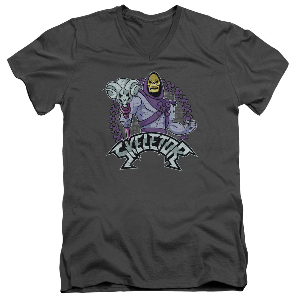Masters Of The Universe - Skeletor - Short Sleeve Adult V-neck 30/1 - Charcoal T-shirt