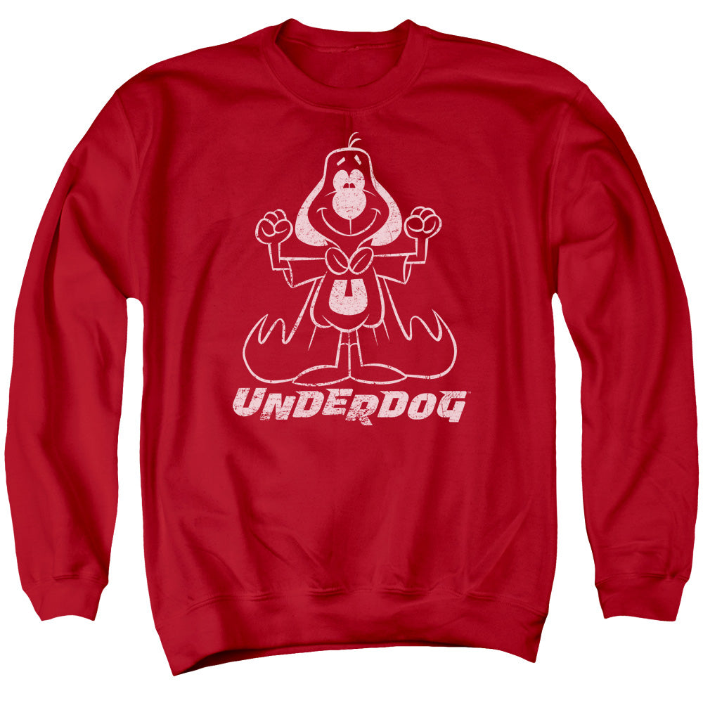 Underdog - Outline Under - Adult Crewneck Sweatshirt - Red