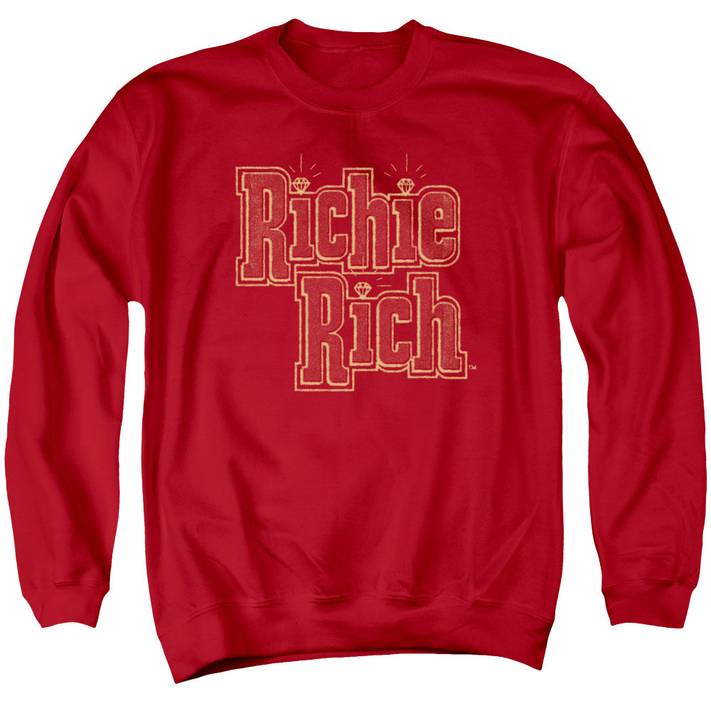 Richie Rich - Stacked - Adult Crewneck Sweatshirt - Red