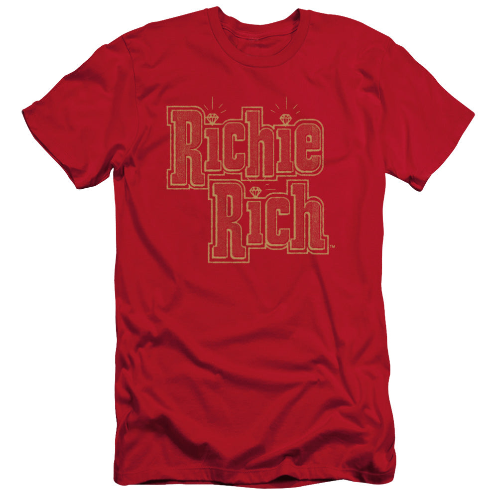 Richie Rich - Stacked - Short Sleeve Adult 30/1 - Red T-shirt
