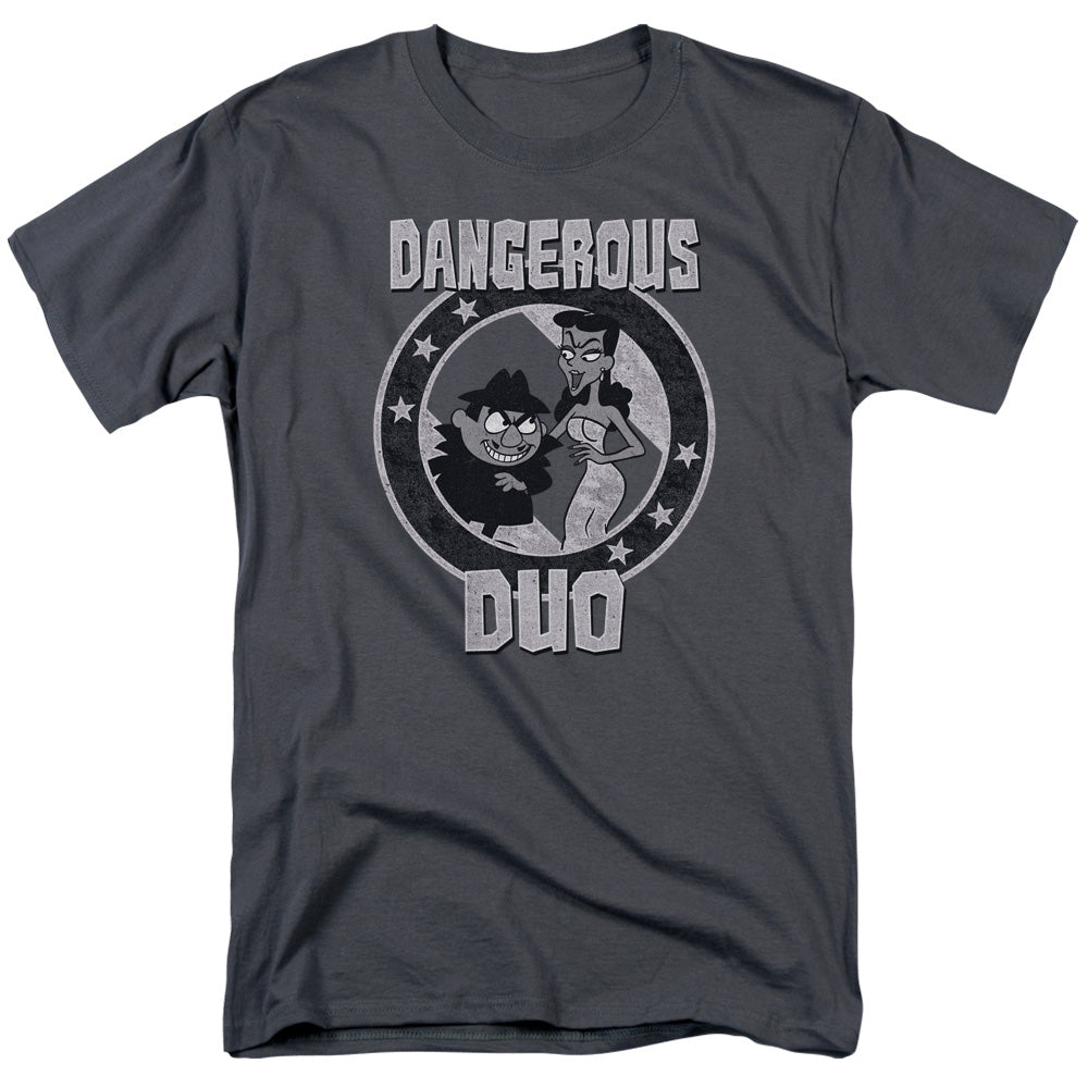 Rocky & Bullwinkle - Dangerous - Short Sleeve Adult 18/1 - Charcoal T-shirt