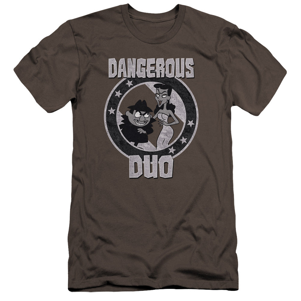 Rocky & Bullwinkle - Dangerous-premuim Canvas Adult Slim Fit 30/1 - Charcoal