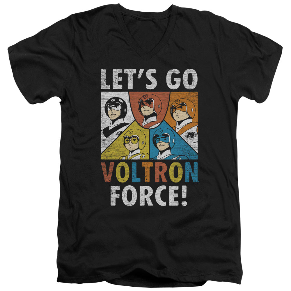 Voltron - Force - Short Sleeve Adult V-neck 30/1 - Black T-shirt