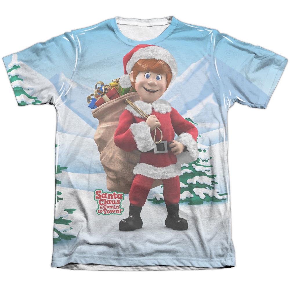 Santa Claus Is Comin To Town - Helpers - Adult Poly/cotton Short Sleeve Tee - White T-shirt