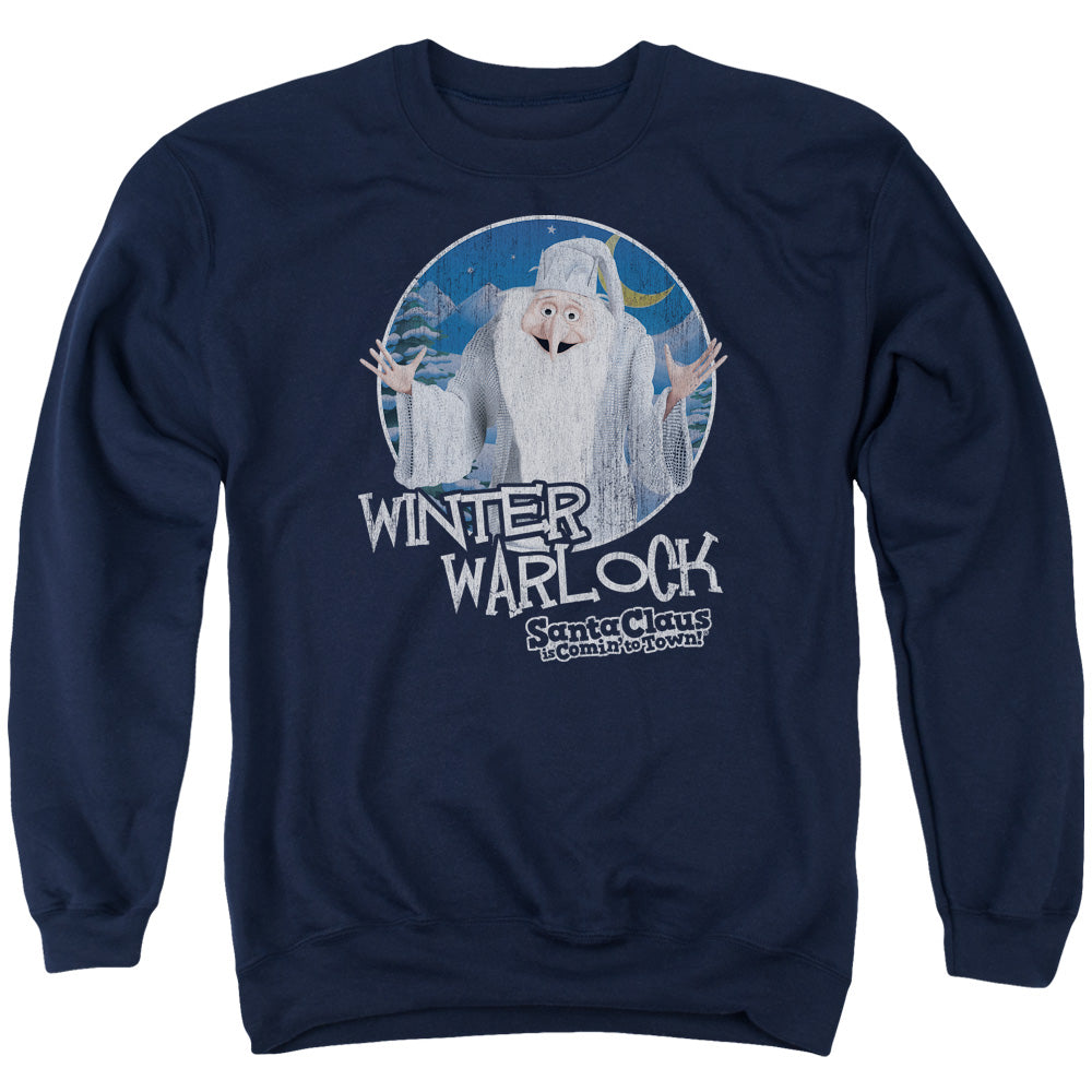 Santa Claus Is Comin To Town - Winter Warlock - Adult Crewneck Sweatshirt - Navy