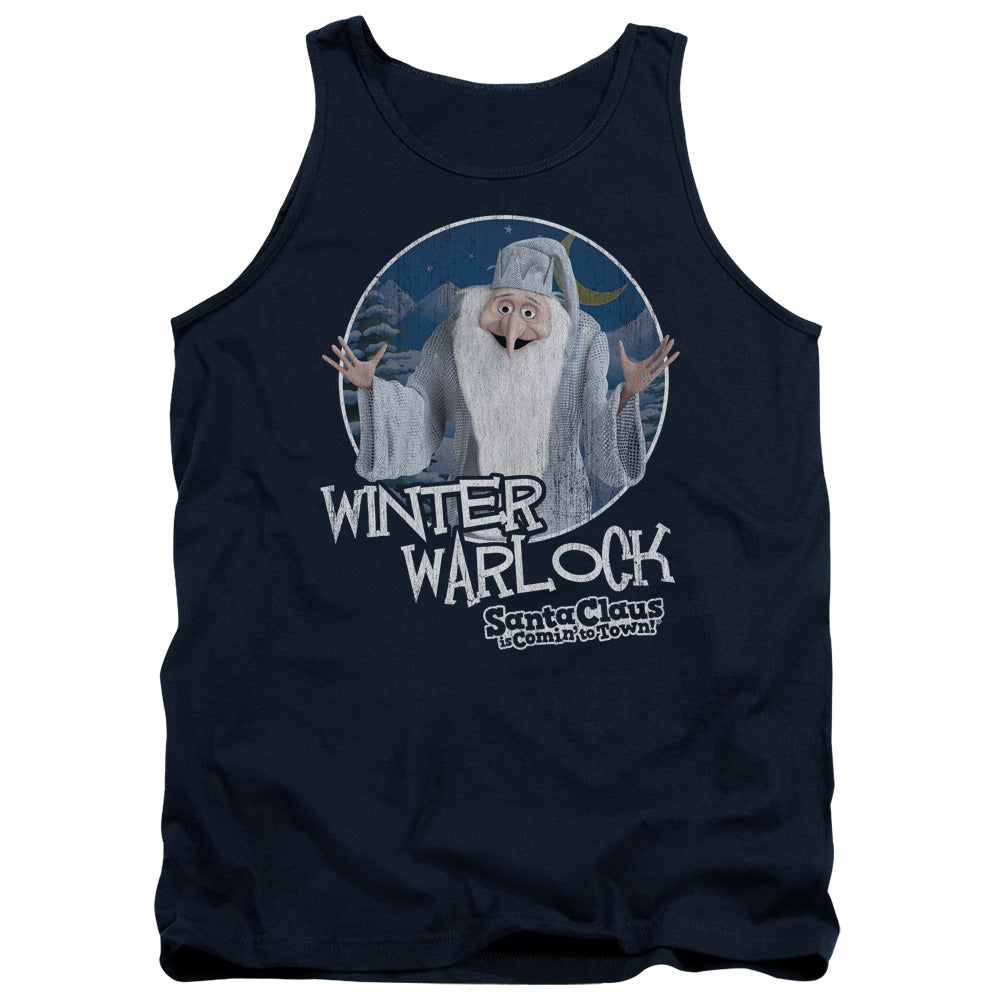 Santa Claus Is Comin To Town - Winter Warlock - Adult Tank - Navy