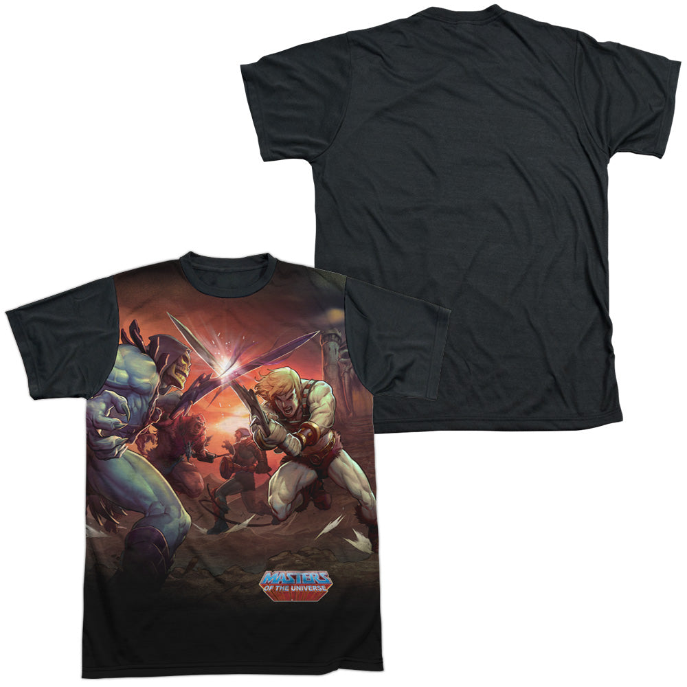 Masters Of The Universe - Battle - Short Sleeve Adult White Front Black Back - White T-shirt