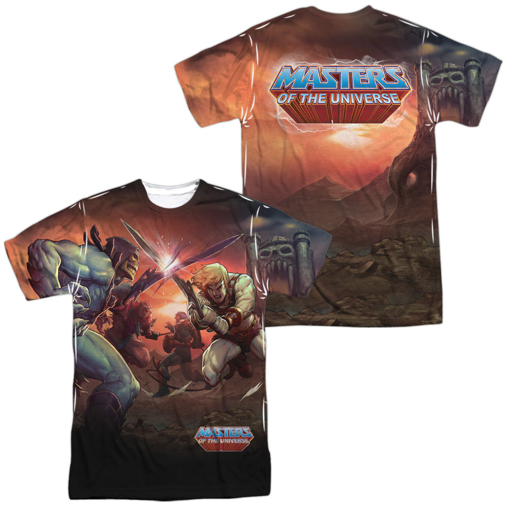 Masters Of The Universe - Battle (Front/back Print) - Short Sleeve Adult Poly Crew - White T-shirt