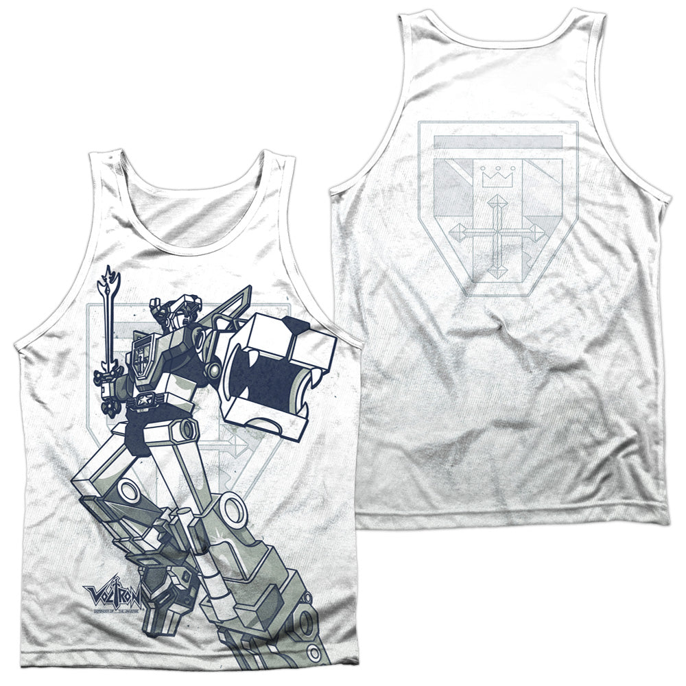 Voltron - Defender (Front/back Print) - Adult 100% Poly Tank Top - White