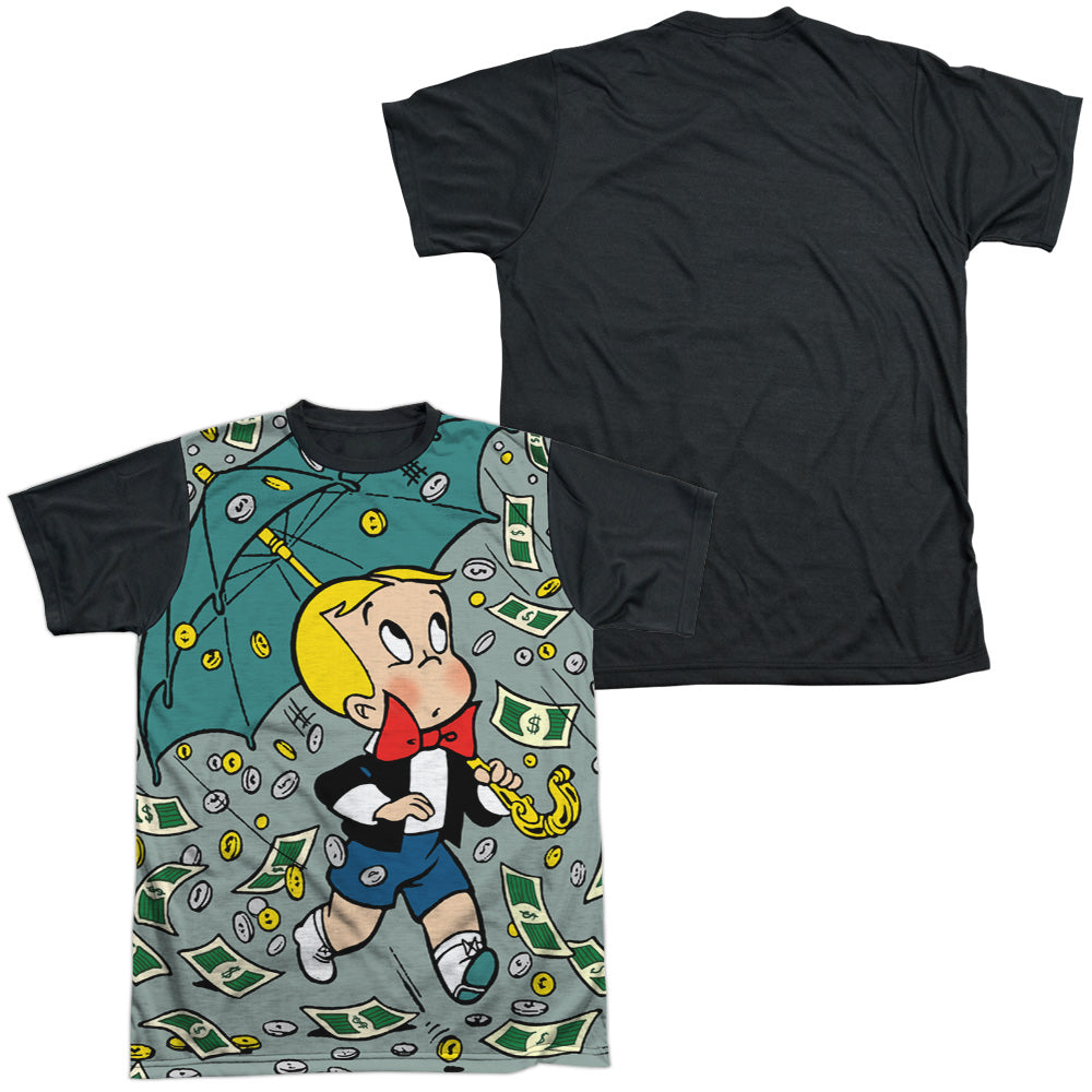 Richie Rich - Let It Rain - Short Sleeve Adult White Front Black Back - White T-shirt