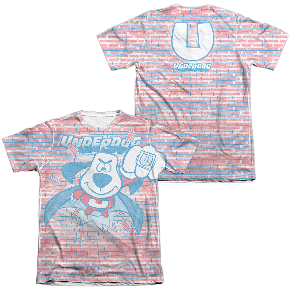 Underdog - Burst (Front/back Print) - Adult Poly/cotton Short Sleeve Tee - White T-shirt
