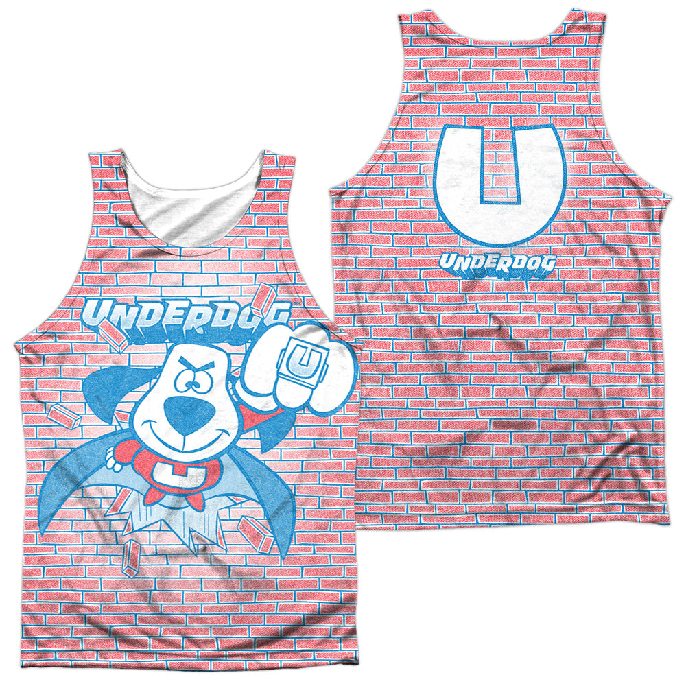 Underdog - Burst (Front/back Print) - Adult 100% Poly Tank Top - White