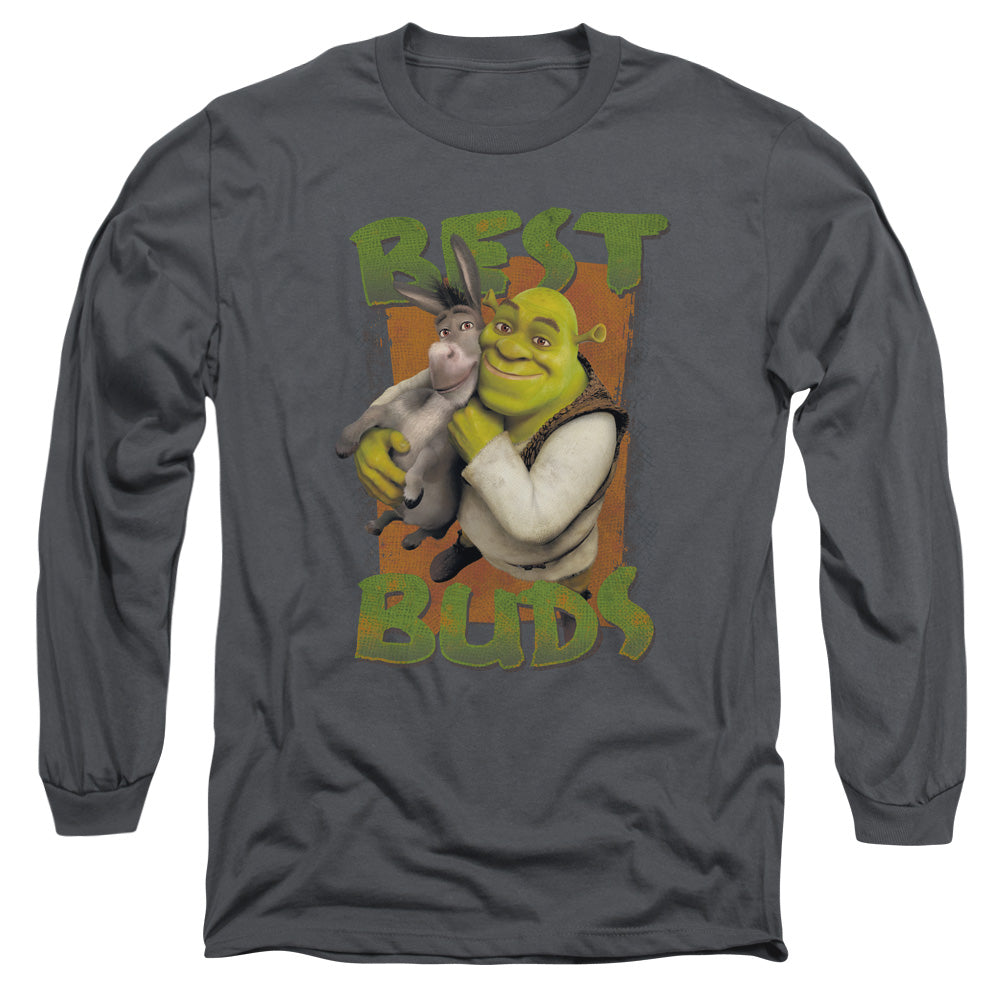 Shrek - Buds - Long Sleeve Adult 18/1 - Charcoal T-shirt