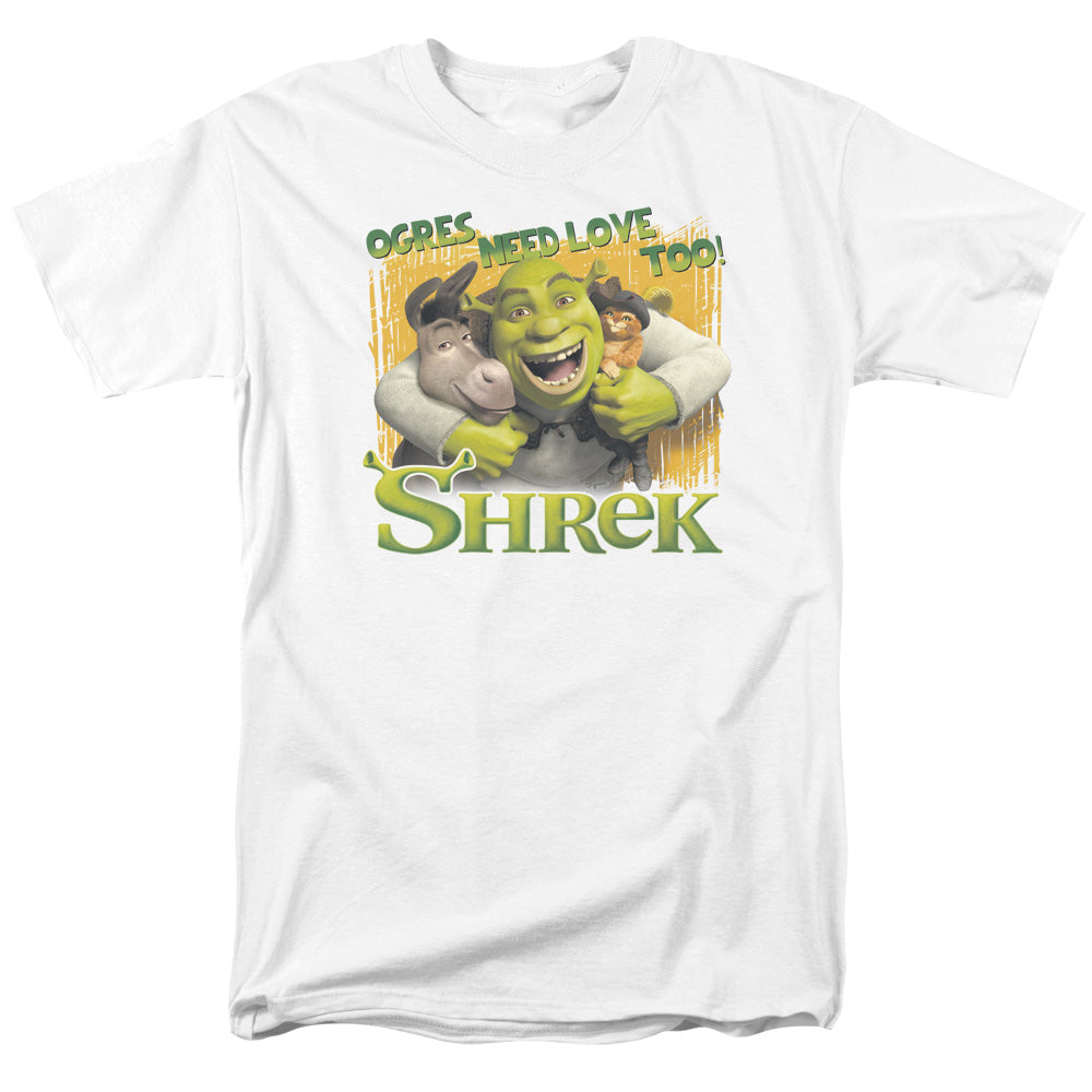 Shrek - Ogres Need Love - Short Sleeve Adult 18/1 - White T-shirt