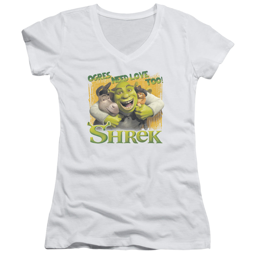 Shrek - Ogres Need Love-junior V-neck - White