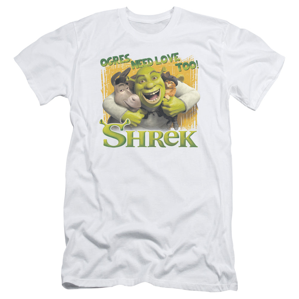 Shrek - Ogres Need Love - Short Sleeve Adult 30/1 - White T-shirt