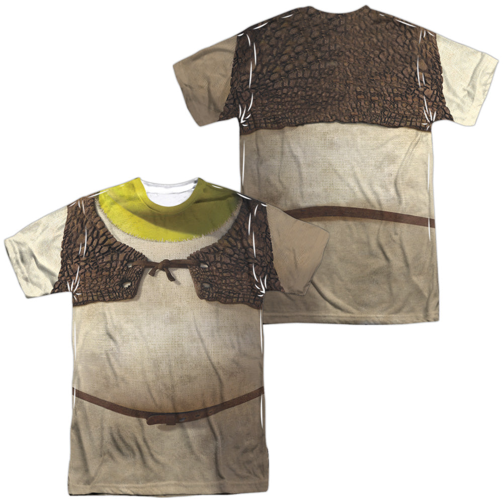 Shrek - Costume (Front/back Print) - Short Sleeve Adult Poly Crew - White T-shirt