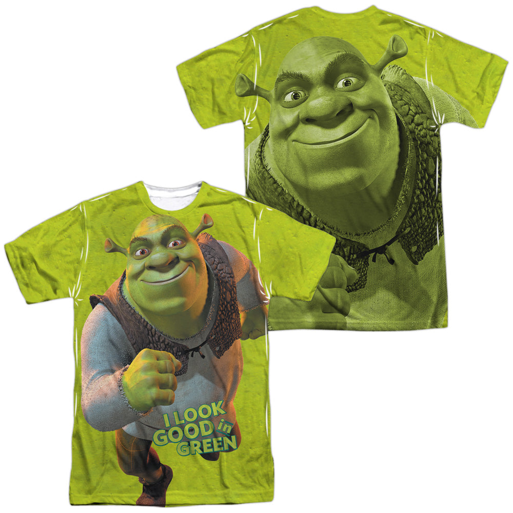 Shrek - Trio (Front/back Print) - Short Sleeve Adult Poly Crew - White T-shirt