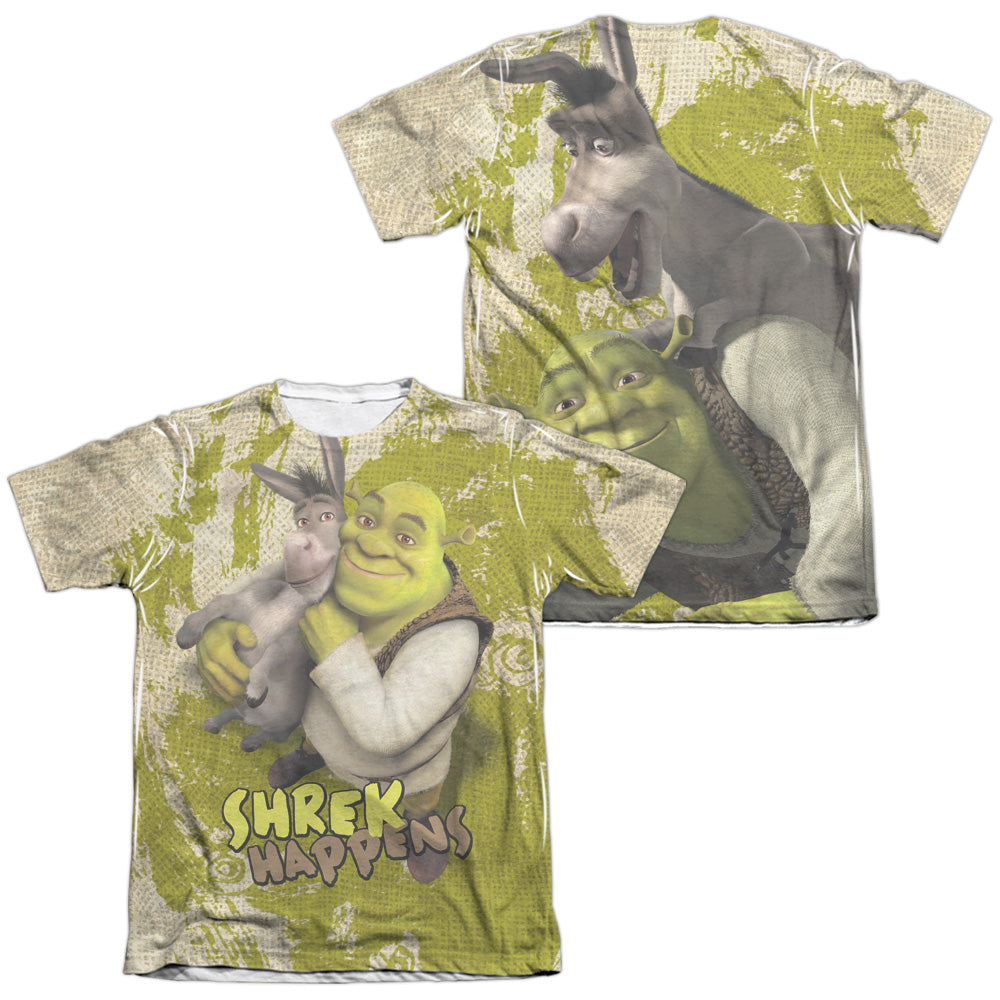 Shrek - Best Friends (Front/back Print) - Adult Poly/cotton Short Sleeve Tee - White T-shirt