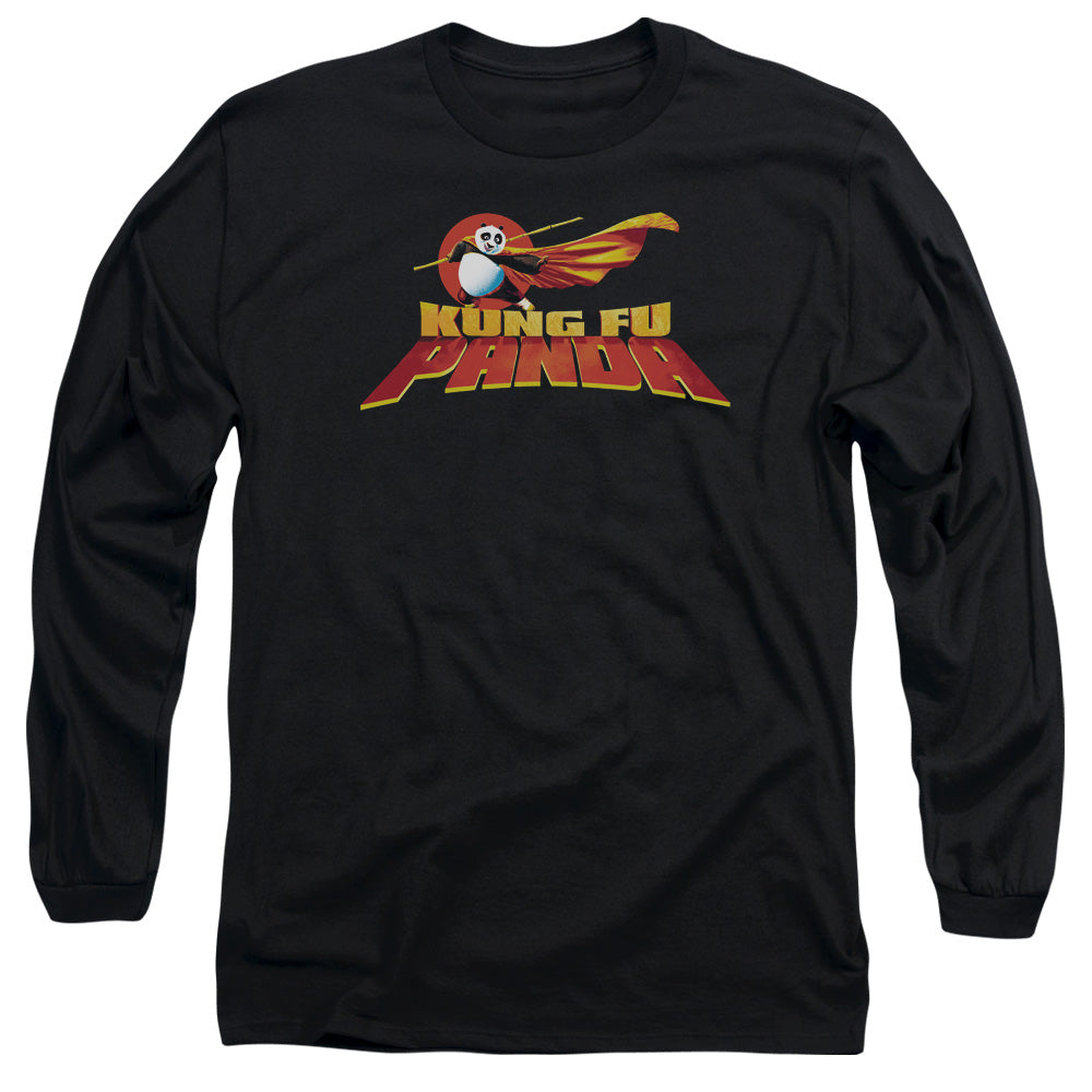 Kung Fu Panda - Logo - Long Sleeve Adult 18/1 - Black T-shirt
