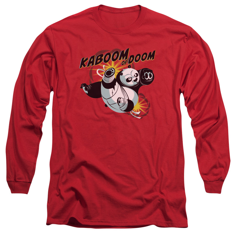 Kung Fu Panda - Kaboom Of Doom - Long Sleeve Adult 18/1 - Red T-shirt