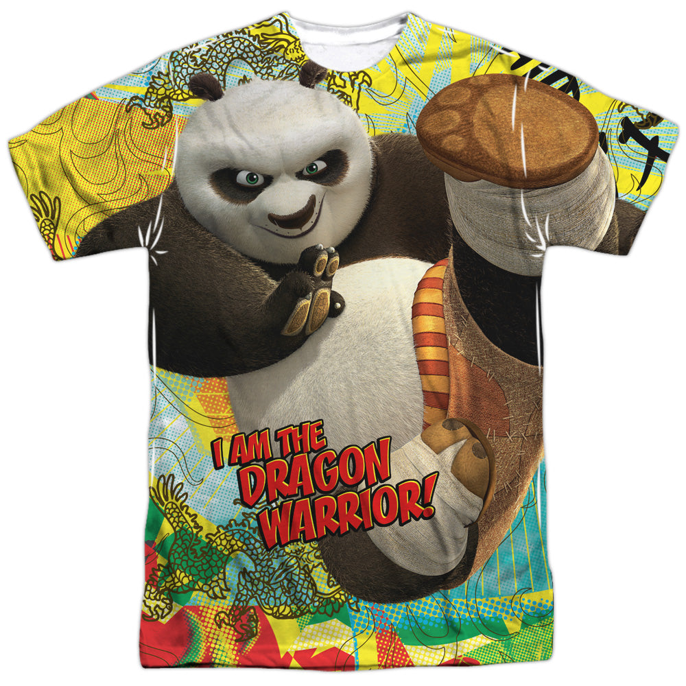 Kung Fu Panda - Dragon Warrior - Short Sleeve Adult Poly Crew - White T-shirt