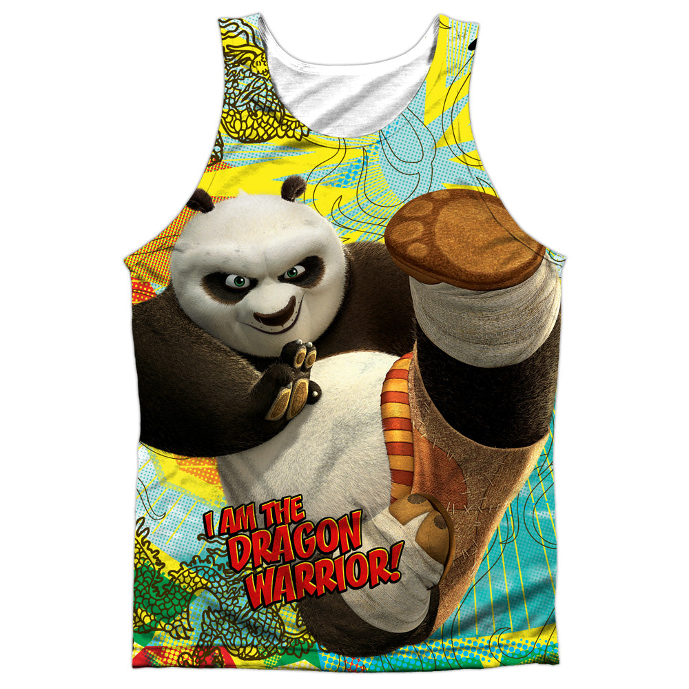 Kung Fu Panda - Dragon Warrior - Adult 100% Poly Tank Top - White