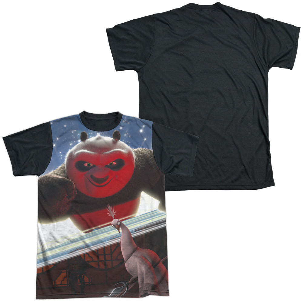 Kung Fu Panda - Epic Jumping - Short Sleeve Adult White Front Black Back - White T-shirt